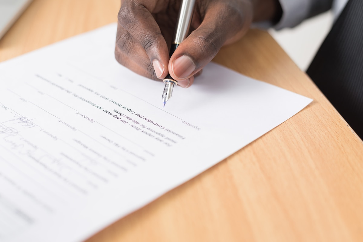 Process server reviewing documents